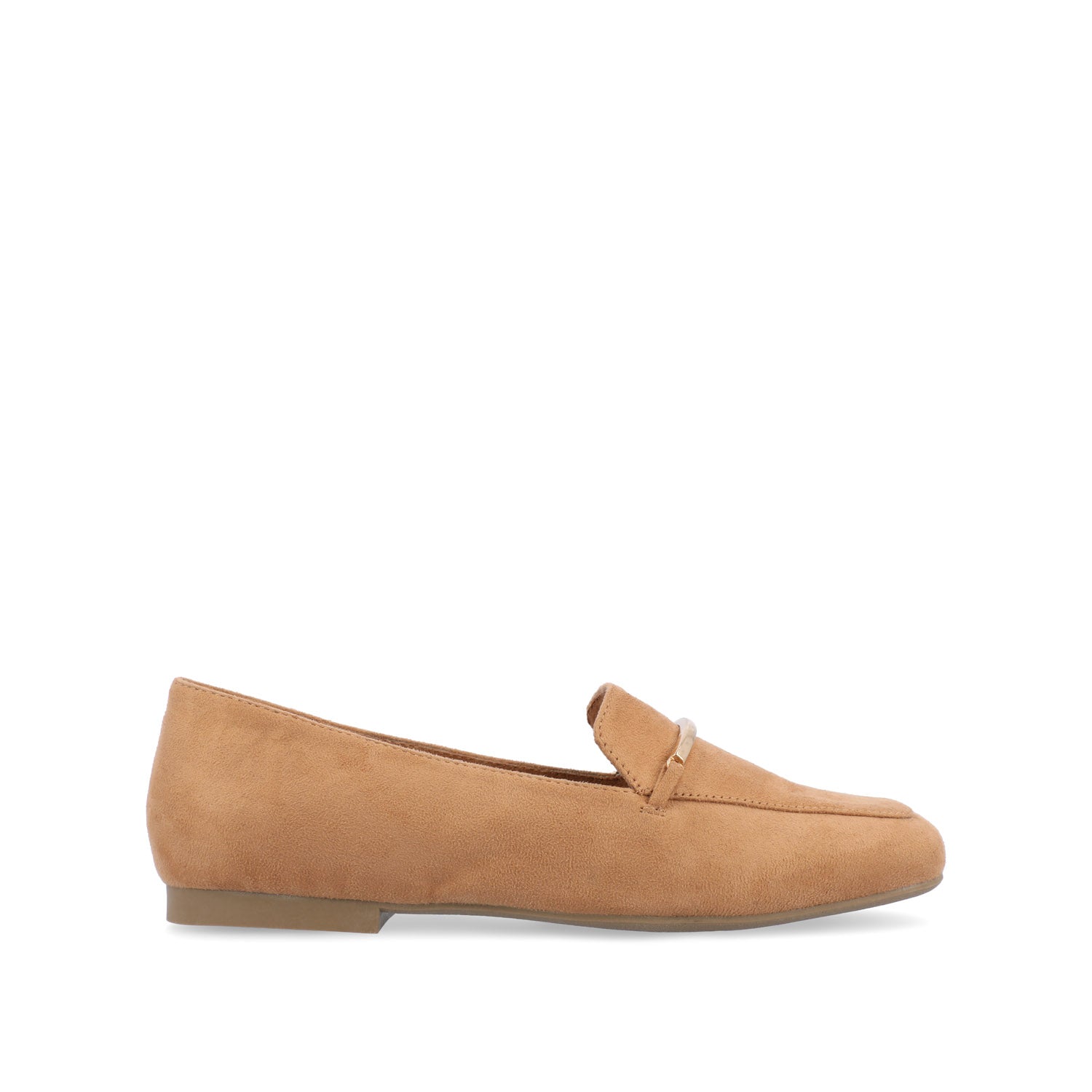 journee collection WRENN FAUX SUEDE FLATS IN WIDE Tan Faux Suede
