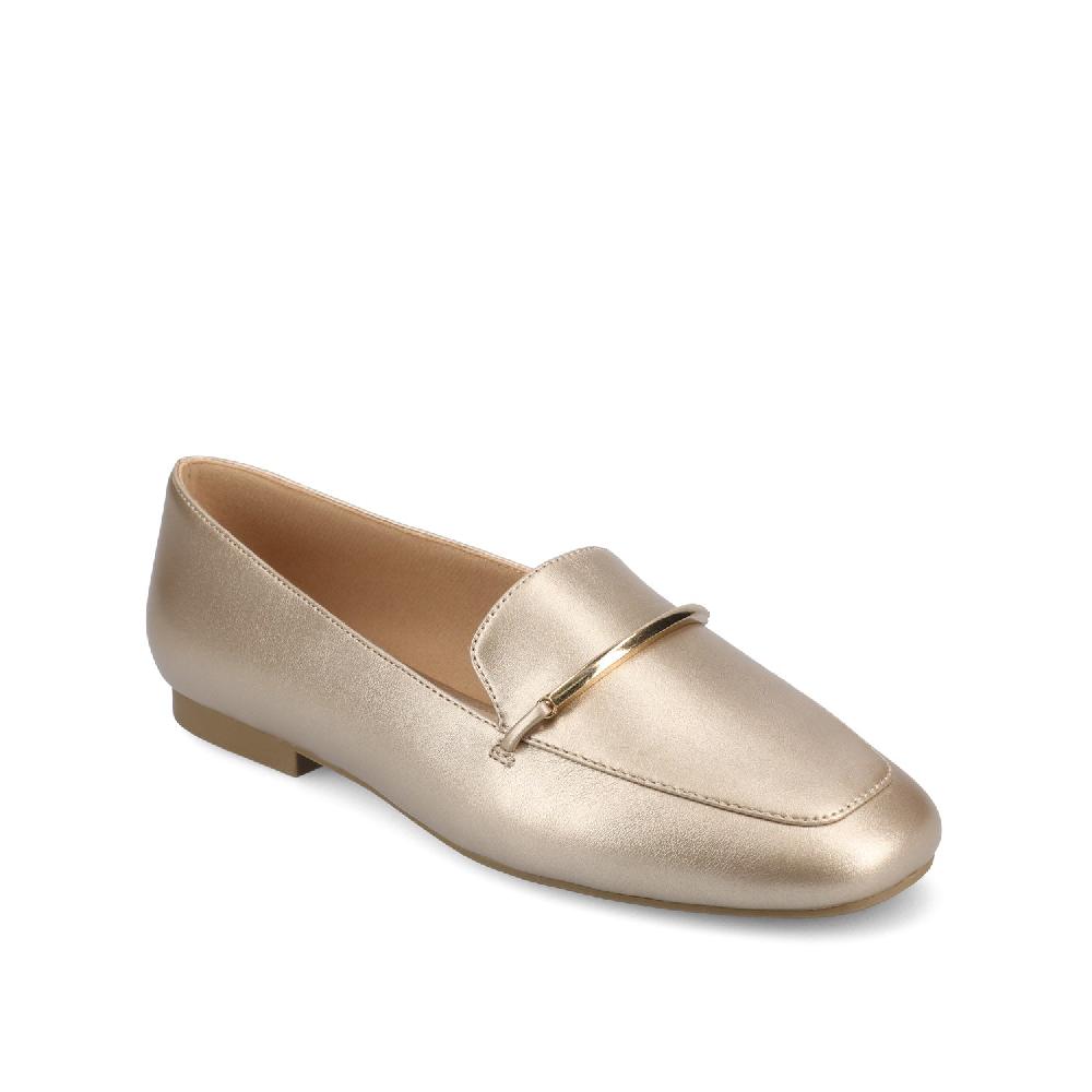 Journee Collection WRENN LOAFER FLATS IN FAUX LEATHER Silver PU