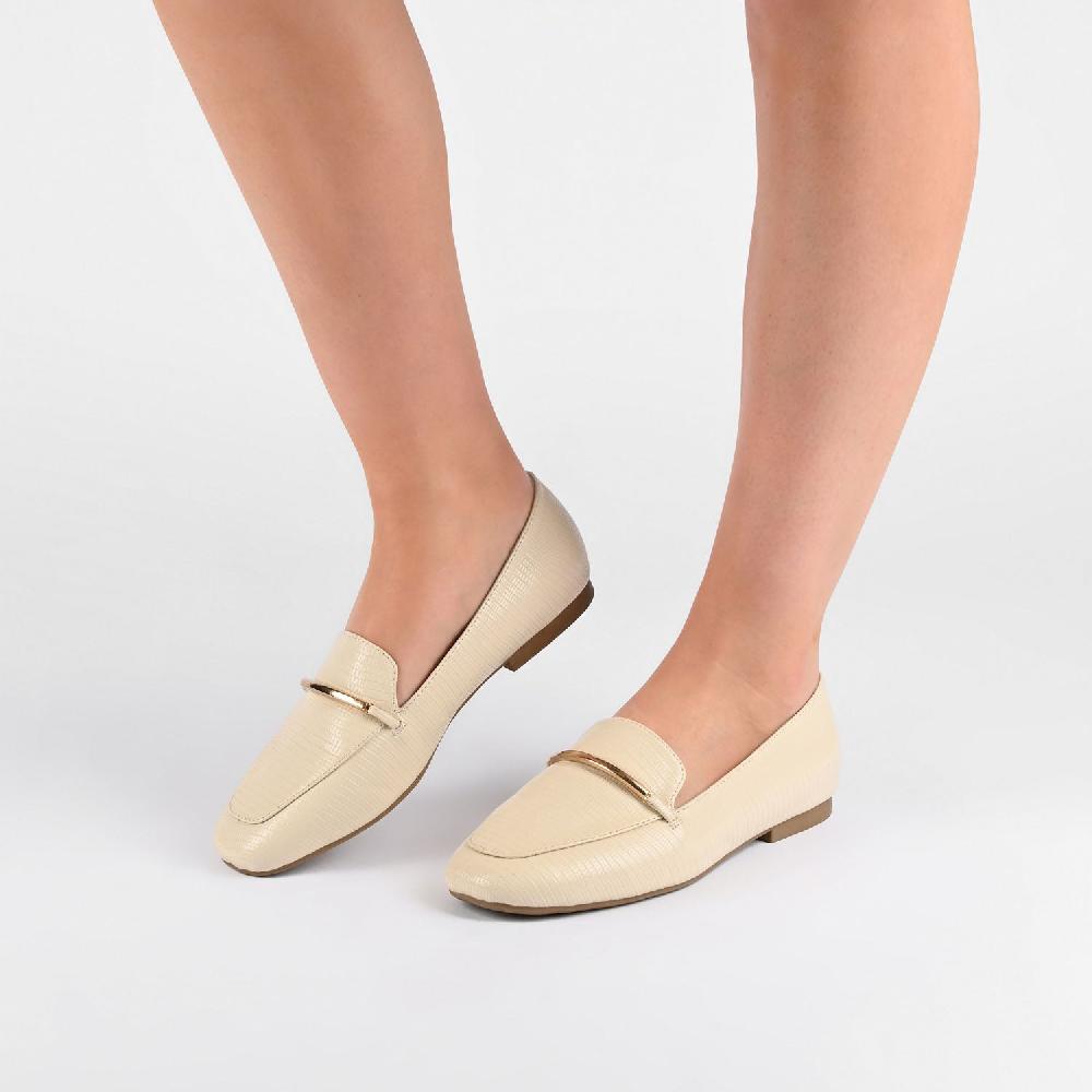 Journee Collection WRENN LOAFER FLATS IN PRINT White Lizard
