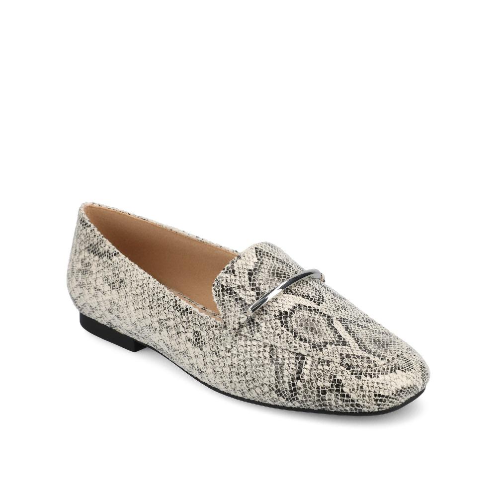 Journee Collection WRENN LOAFER FLATS IN PRINT White Lizard