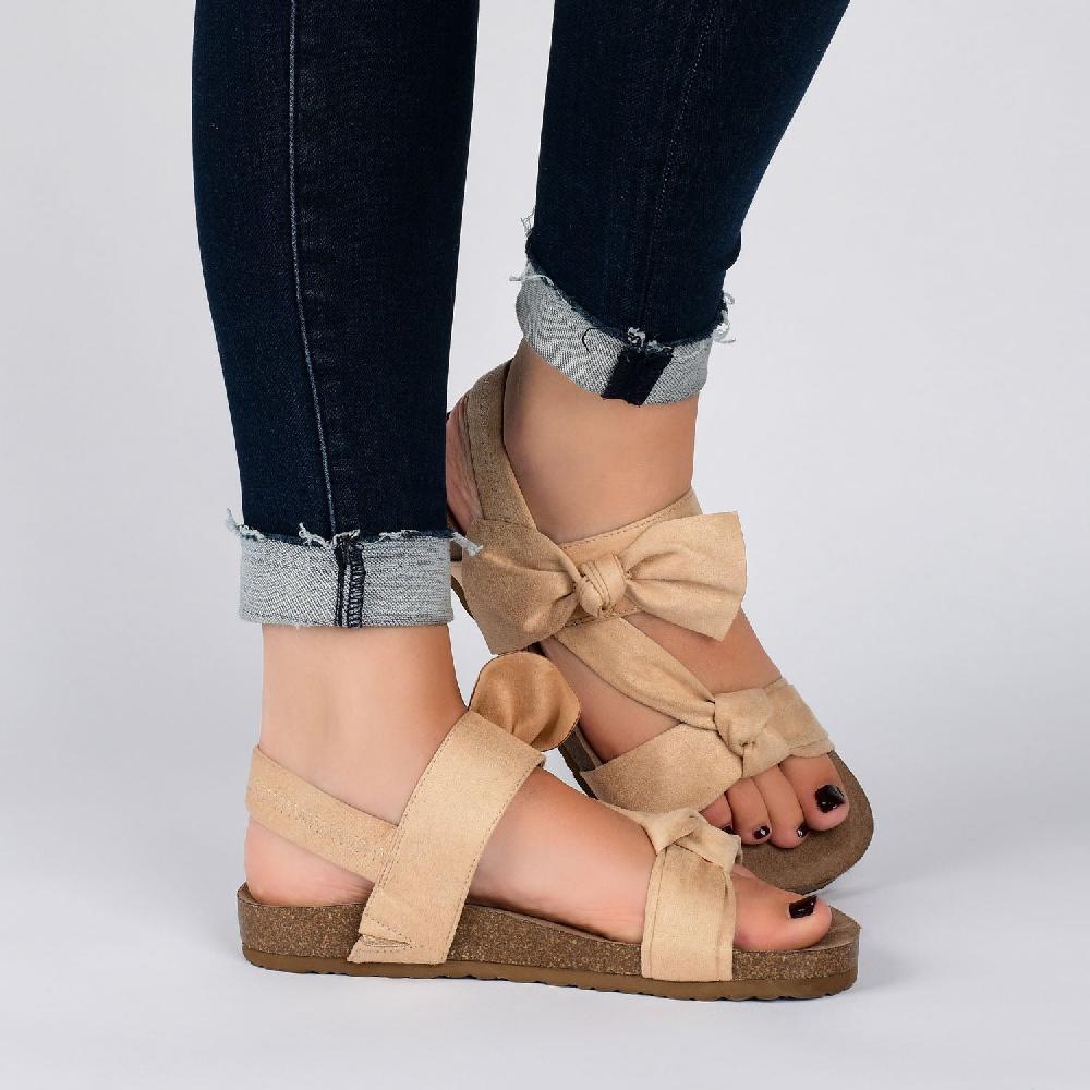 Journee Collection XANNDRA CHUNKY SANDALS IN FAUX SUEDE Blue