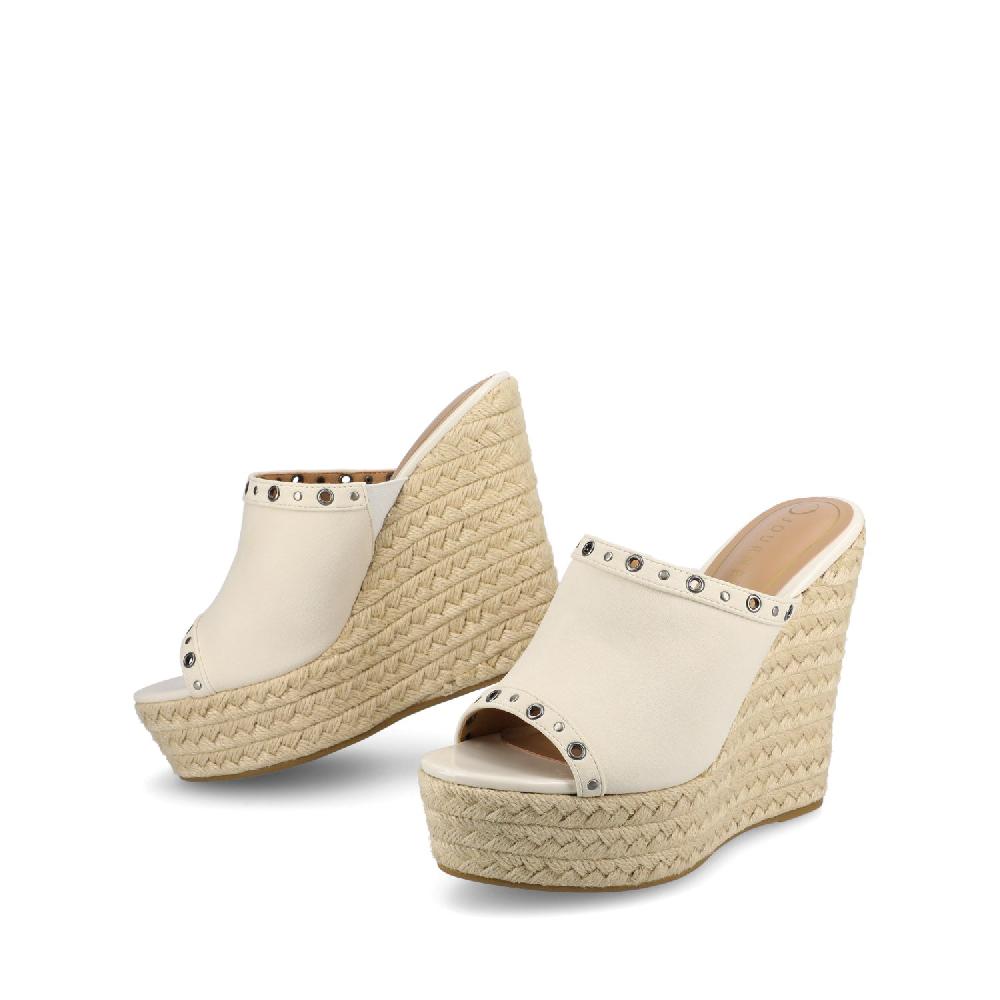 Journee Collection YARI ESPADRILLE WEDGE SANDALS White