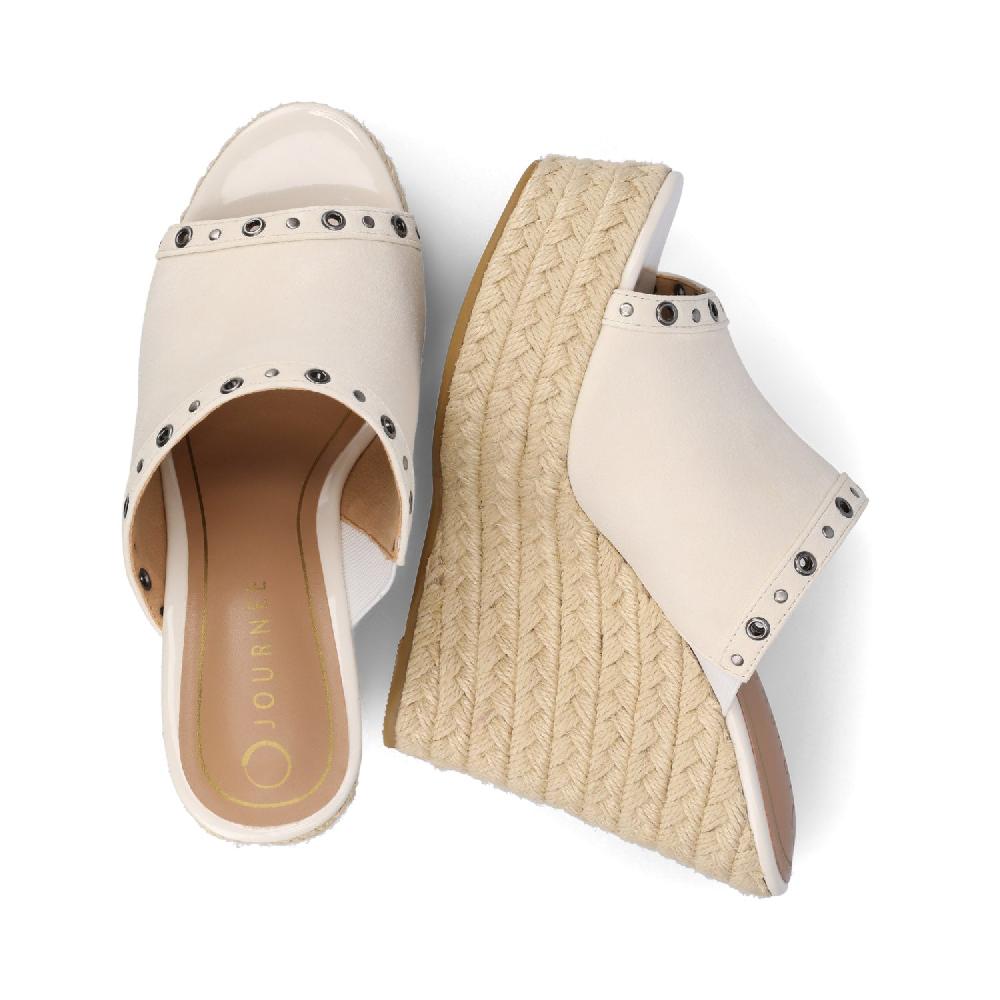 Journee Collection YARI ESPADRILLE WEDGE SANDALS White