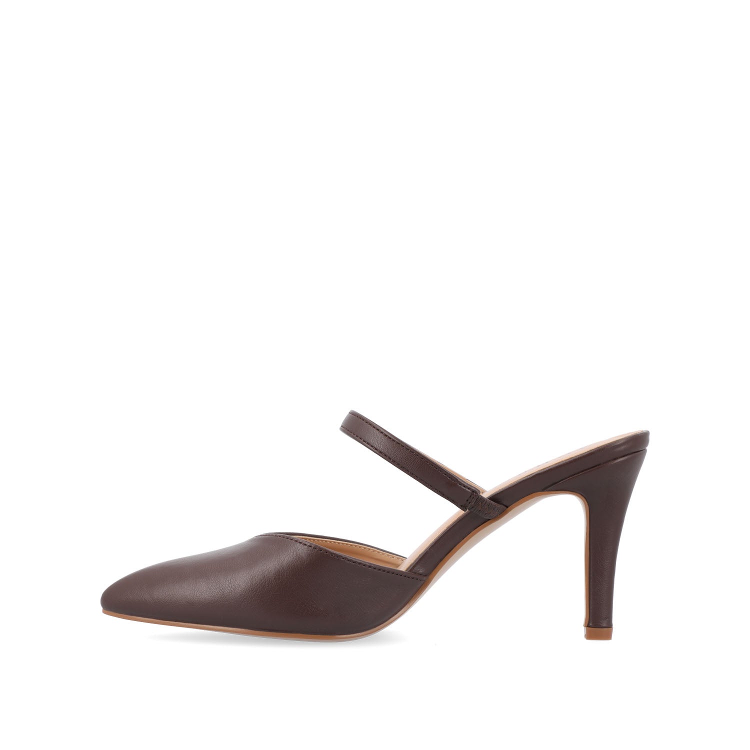Journee Collection YVON COOL SHADE STILETTO PUMP HEELS IN NARROW Mahogany