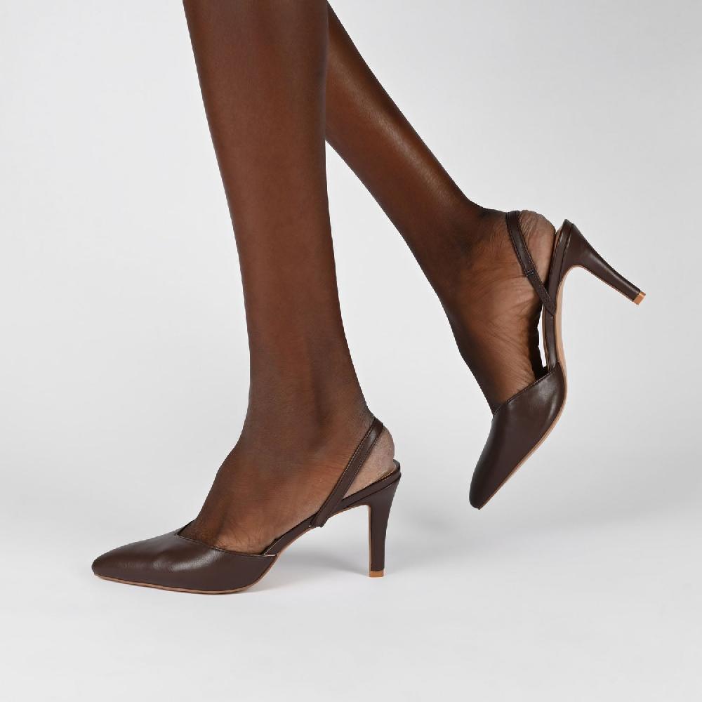Journee Collection YVON STILETTO PUMP HEELS IN COOL SHADES Rosewood