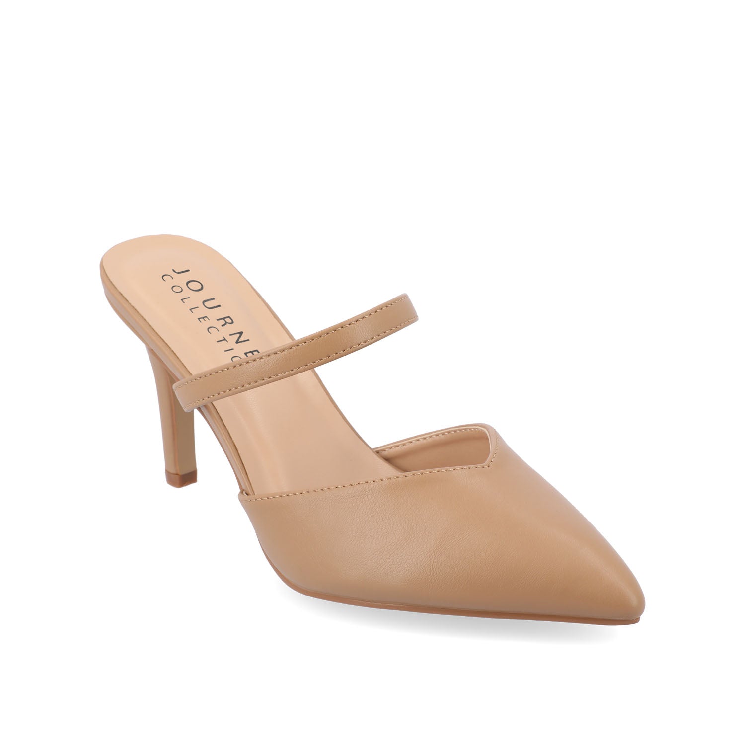 Journee Collection YVON STILETTO PUMP HEELS IN WARM SHADES Cream