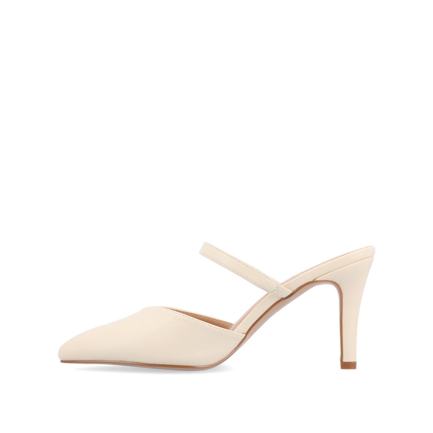 Journee Collection YVON WARM SHADE STILETTO PUMP HEELS IN NARROW Cream