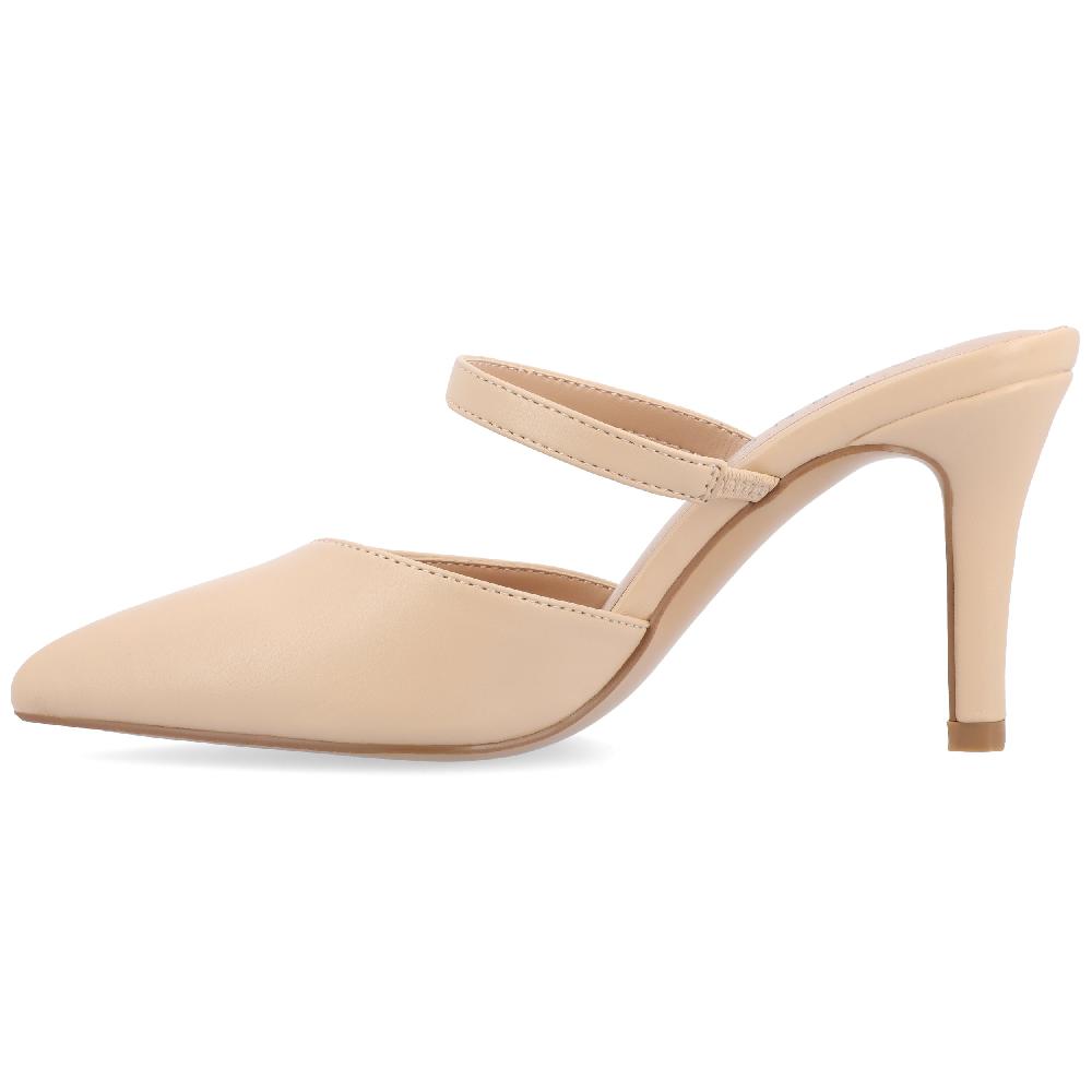 Journee Collection YVON WARM SHADE STILETTO PUMP HEELS IN WIDE Cream