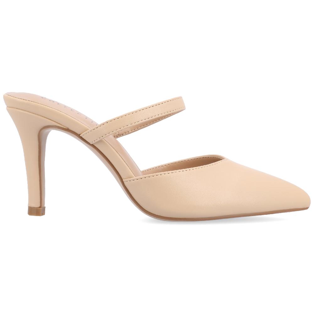 journee collection YVON WARM SHADE STILETTO PUMP HEELS IN WIDE Cream