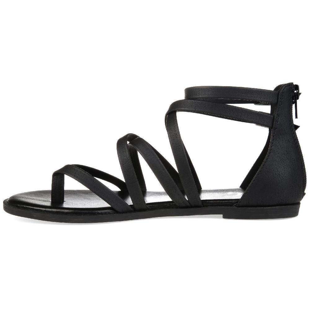 Journee Collection ZAILIE GLADIATOR SANDALS IN FAUX LEATHER Black