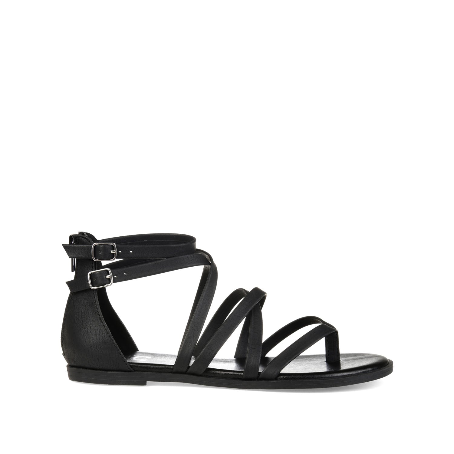 journee collection ZAILIE GLADIATOR SANDALS IN FAUX LEATHER Black