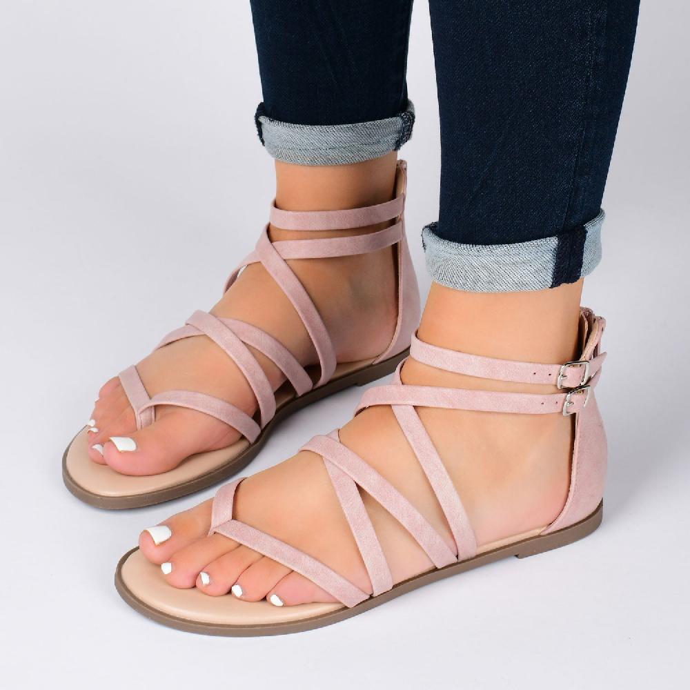 Journee Collection ZAILIE GLADIATOR SANDALS IN WIDE Black