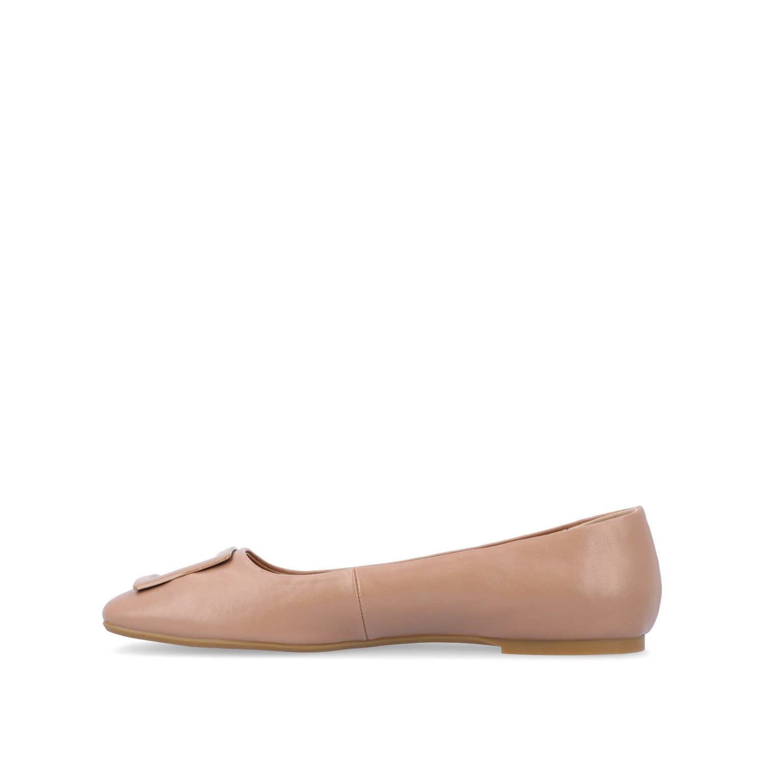 Journee Collection ZIMIA SQUARE TOE FLATS IN FAUX LEATHER Beige