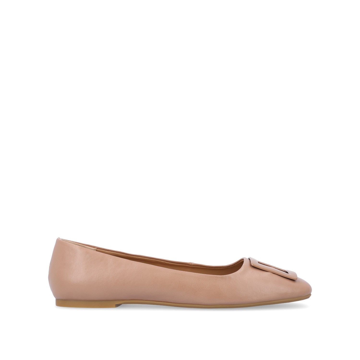journee collection ZIMIA SQUARE TOE FLATS IN FAUX LEATHER Beige