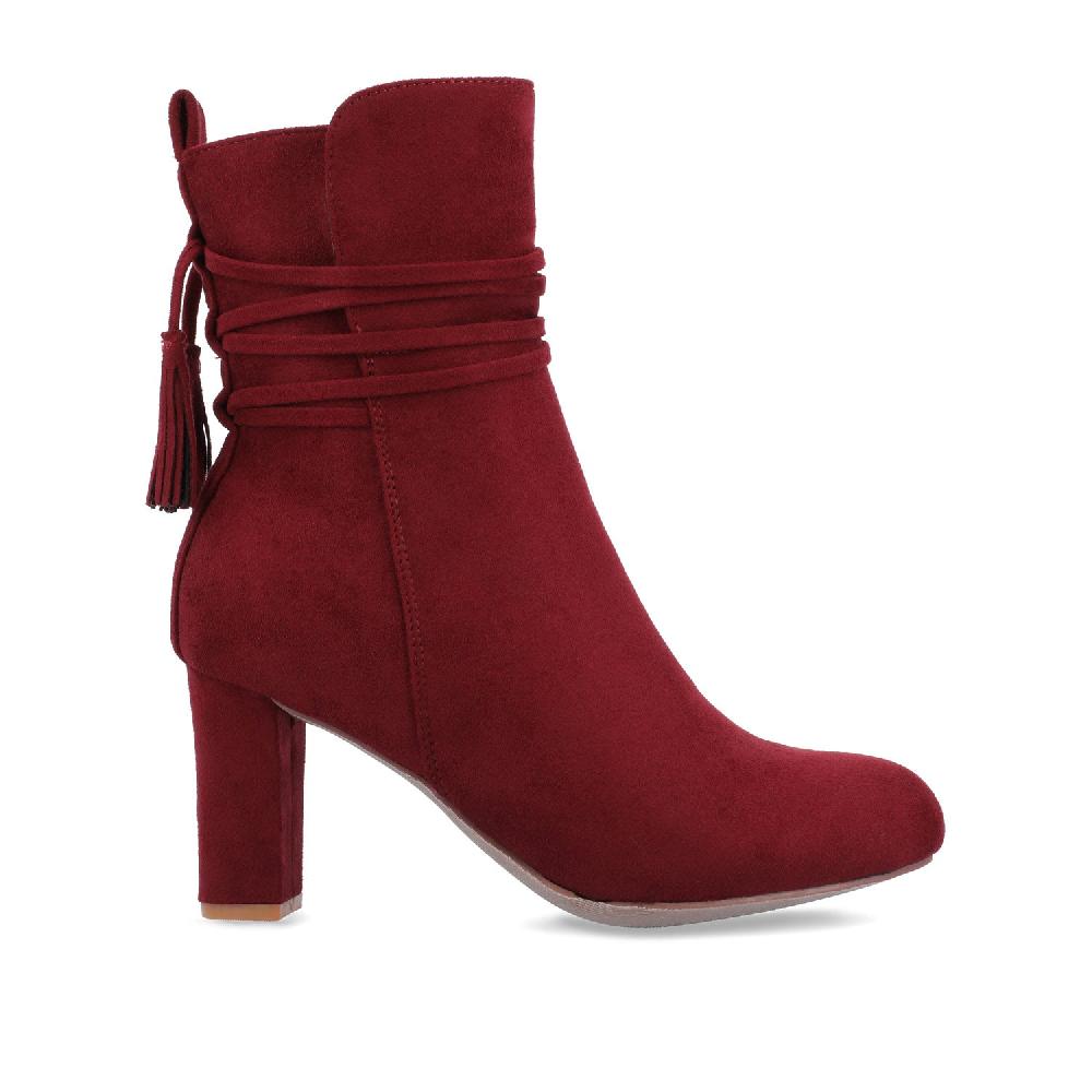 journee collection ZURI ZIP-UP BOOTIES IN FAUX SUEDE Black