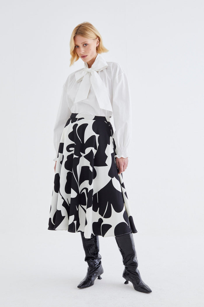 jovonna london HESSNER SKIRT BLACK AND WHITE PATTERN