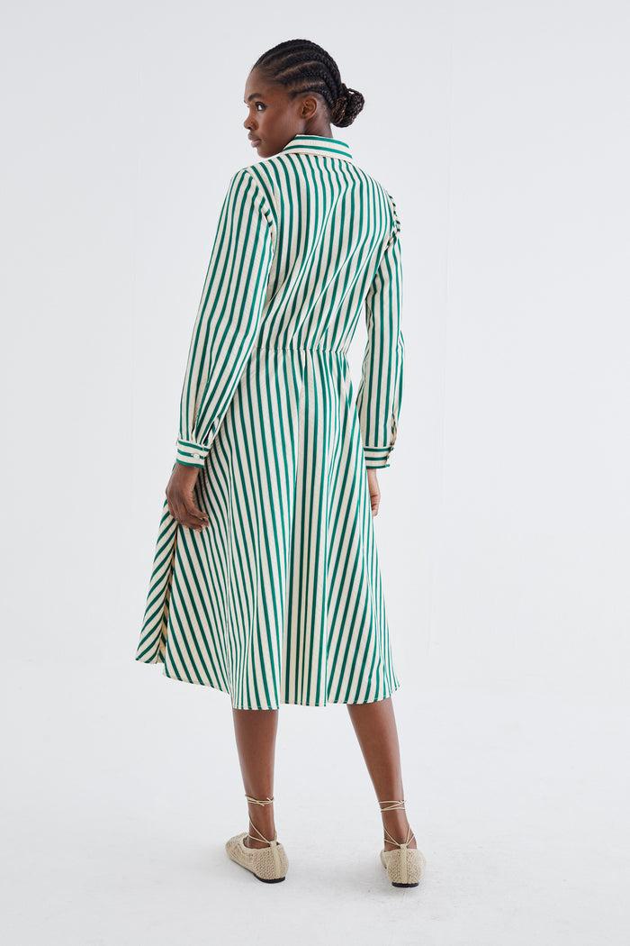Jovonna London BOTICELLI DRESS GREEN STRIPES