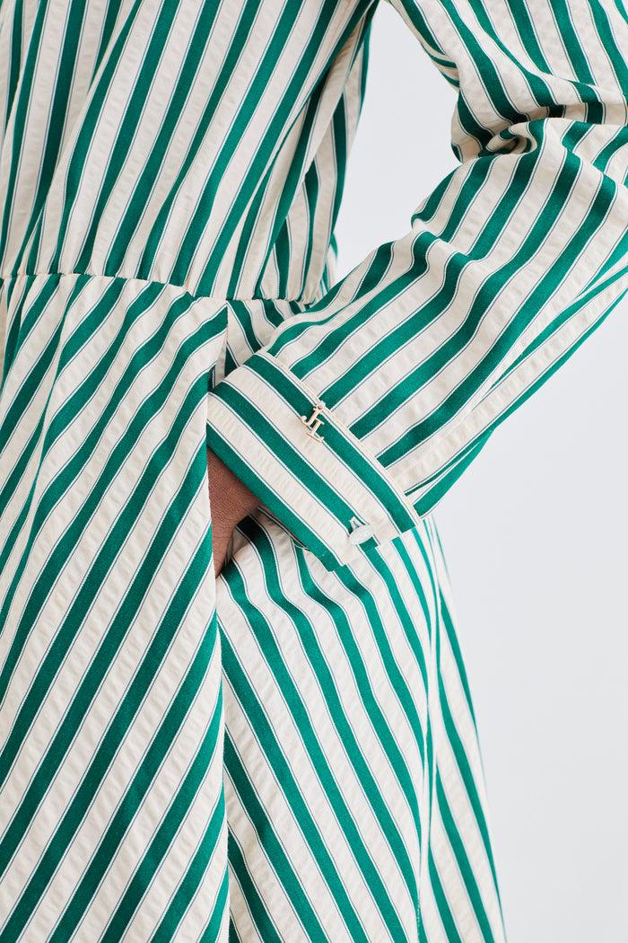 Jovonna London BOTICELLI DRESS GREEN STRIPES