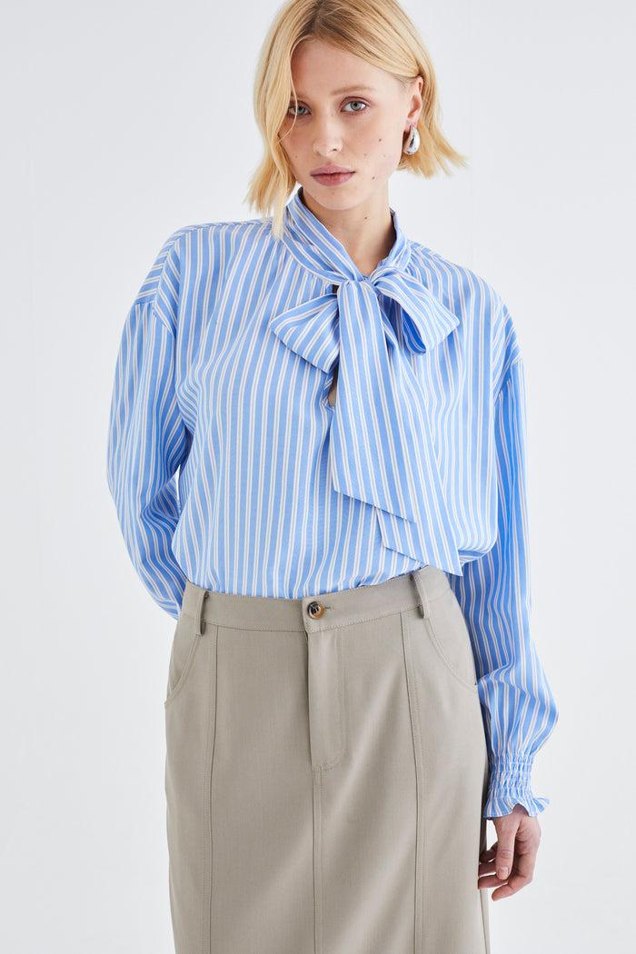 jovonna london ENO BLOUSE BLUE STRIPES