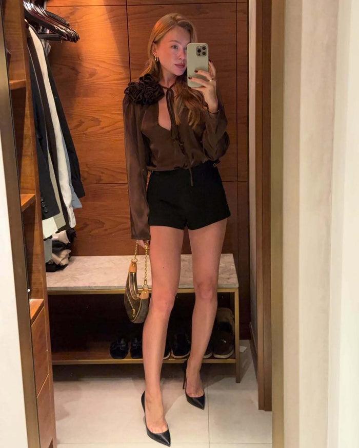 Jovonna London IMPERO 2 BLOUSE BROWN