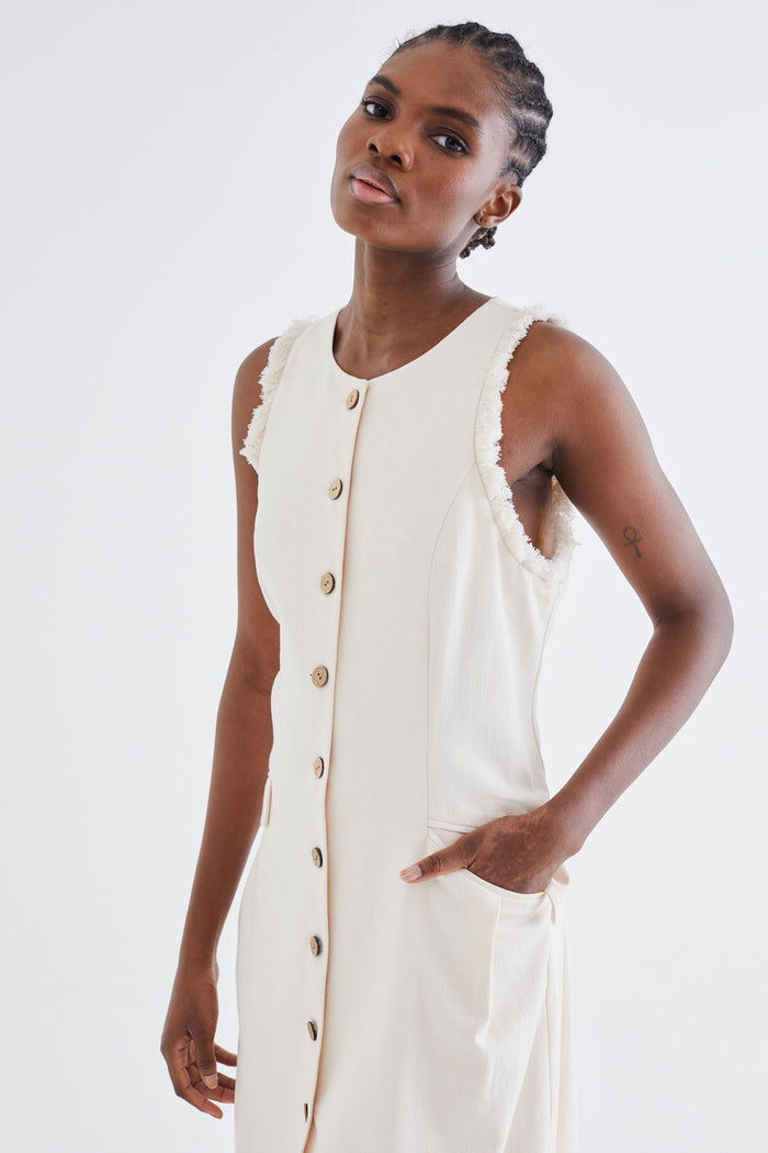 Jovonna London MARCELLA DRESS CREAM