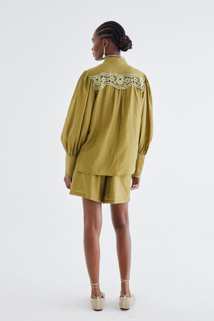 Jovonna London MONET BLOUSE OLIVE