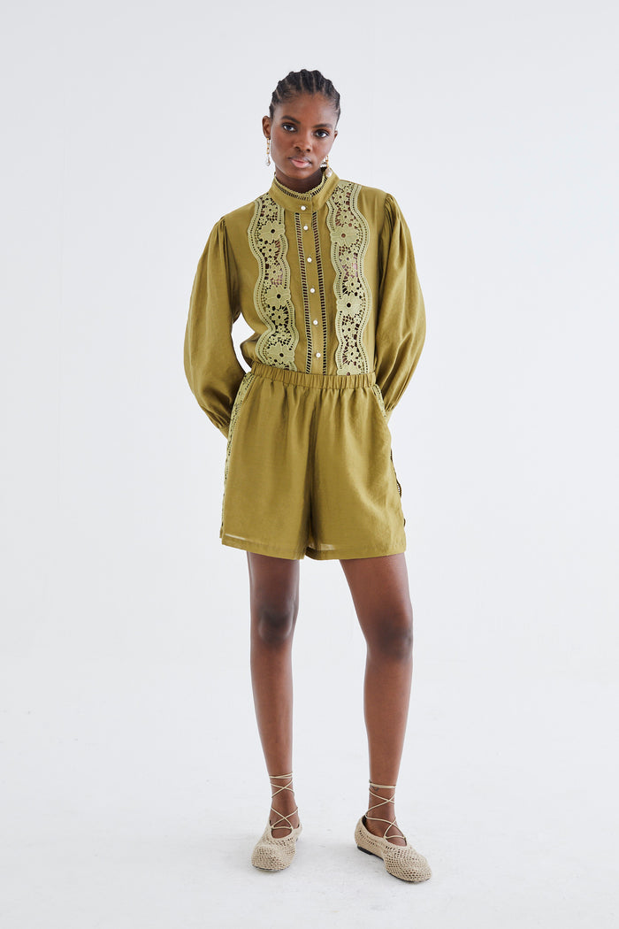 Jovonna London MONET BLOUSE OLIVE