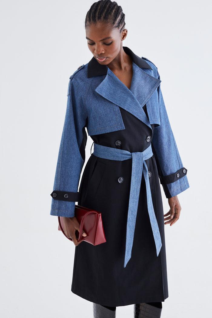 jovonna london NADEGE TRENCH BLACK