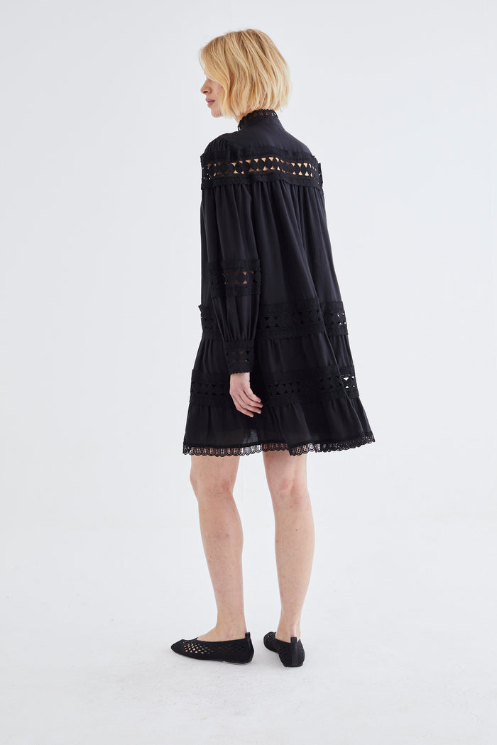 Jovonna London SHERPA DRESS BLACK