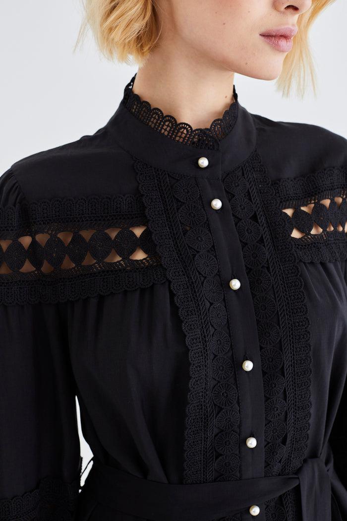 Jovonna London SHERPA DRESS BLACK