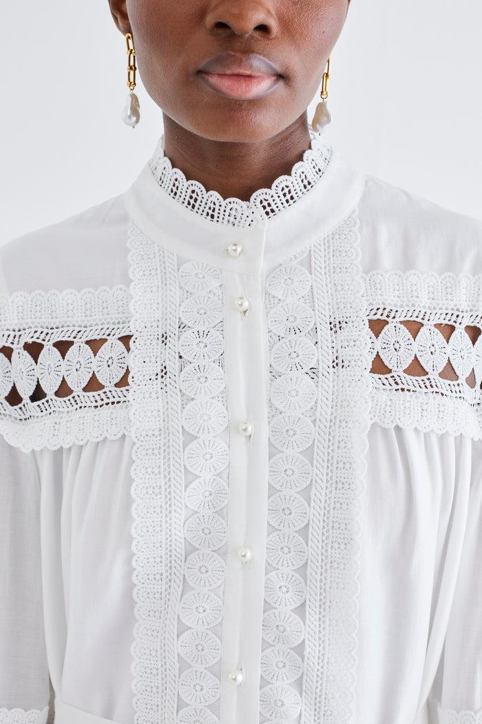 Jovonna London SHERPA DRESS WHITE