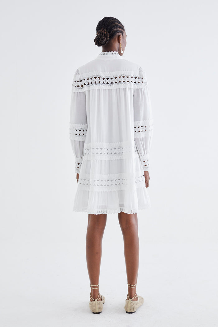 Jovonna London SHERPA DRESS WHITE