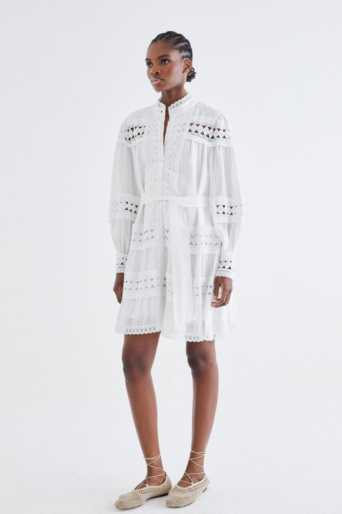 jovonna london SHERPA DRESS WHITE