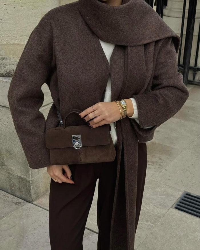jovonna london SIENNA COAT WITH SCARF BROWN