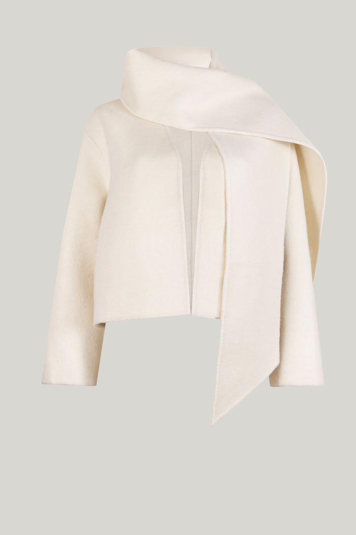 jovonna london SIENNA COAT WITH SCARF CREAM