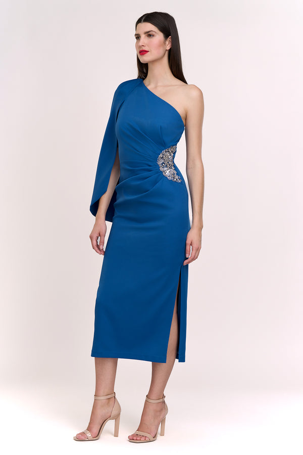 Js Collections Amelie Cape Sleeve Cocktail French Blue