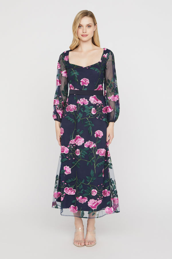 js collections Angelina Cocktail Dress Navy Emerald