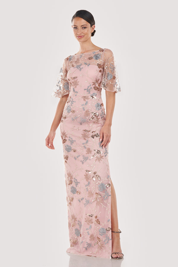 js collections Daphne Flutter Column Gown Blush Multi