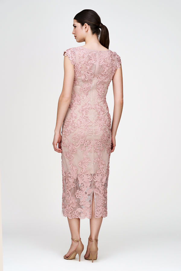 Js Collections Elexis Soutache Tea Dress Sand/ Blush