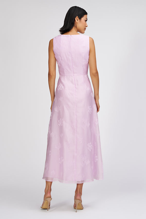 Js Collections Geneva Cascade Tea Length Dress Pale Lilac
