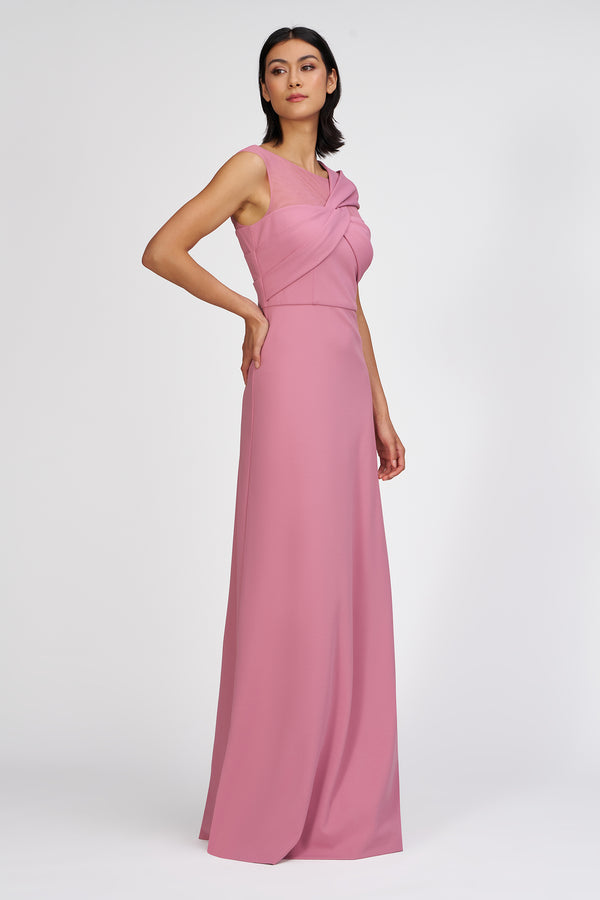 Js Collections Jordyn Asymmetric A-Line Gown Deep Blush
