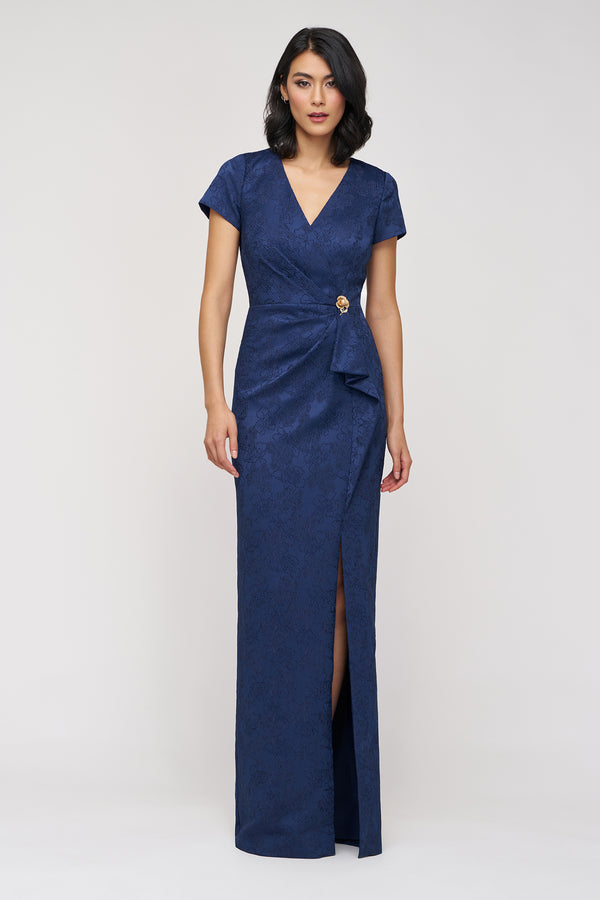 js collections Aidy Faux Wrap Gown Navy