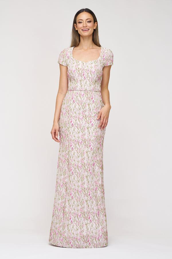 js collections Alia Mermaid Gown Green Multi