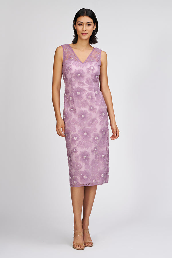 js collections Autumn V-Neck Cocktail Pale Lilac