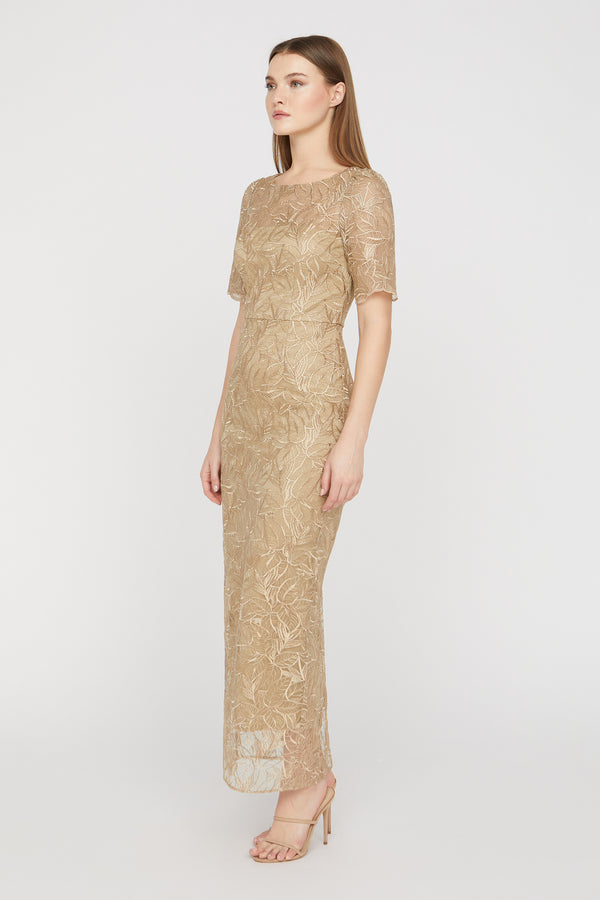 Js Collections Berlin Cocktail Dress Gold