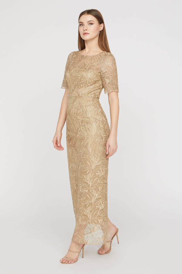 Js Collections Berlin Cocktail Dress Gold
