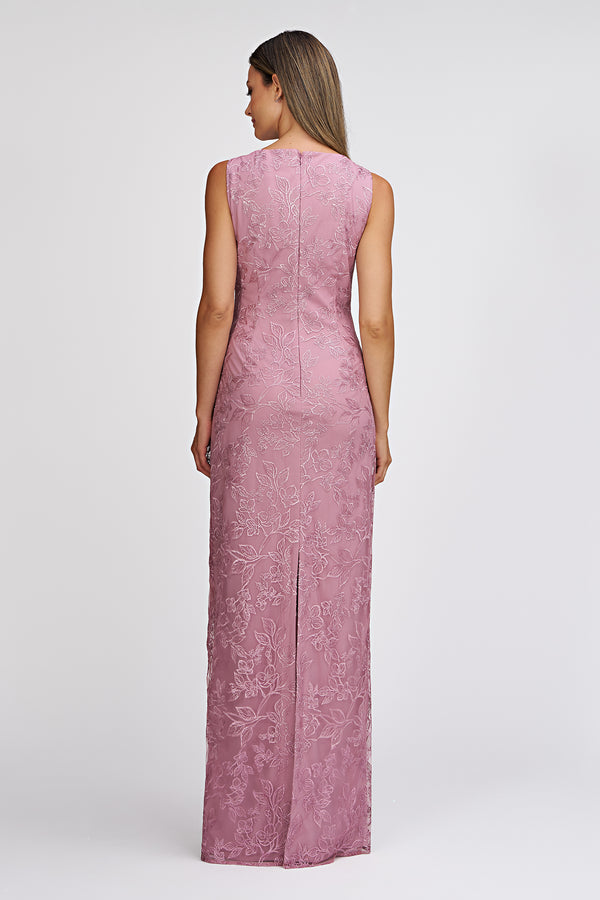 Js Collections Blakely Cascade Gown DARK BLUSH