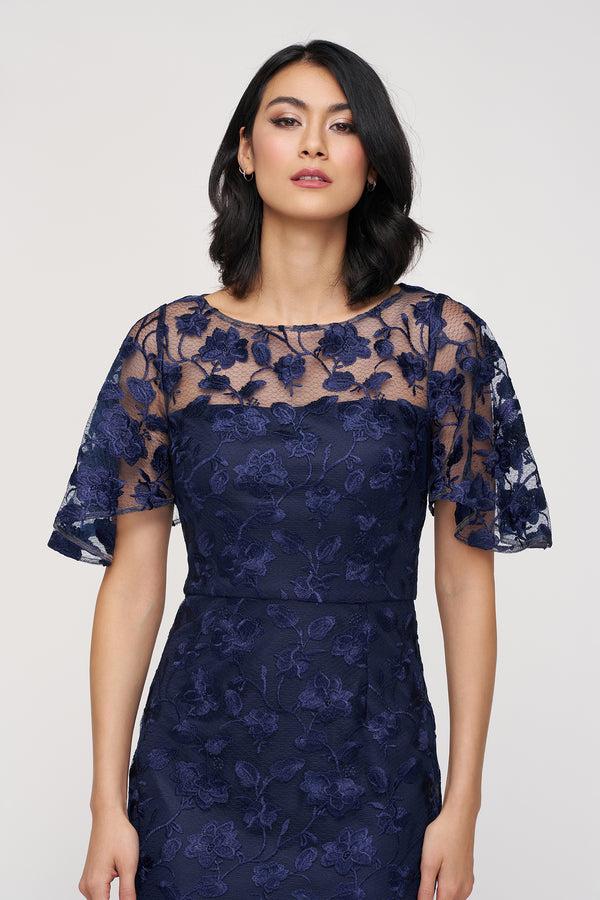 Js Collections Brooke Column Gown Navy