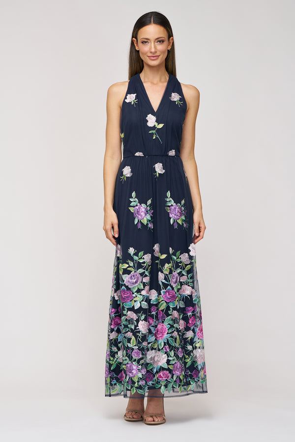 js collections Dassie Halter Gown Navy Multi