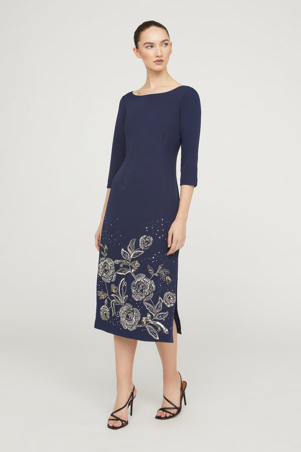 Js Collections Delilah Beaded Detail Dress Navy